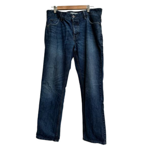 Next Medium Wash Straight Leg Button Fly Jeans. Size 34 short (29.5” inseam)